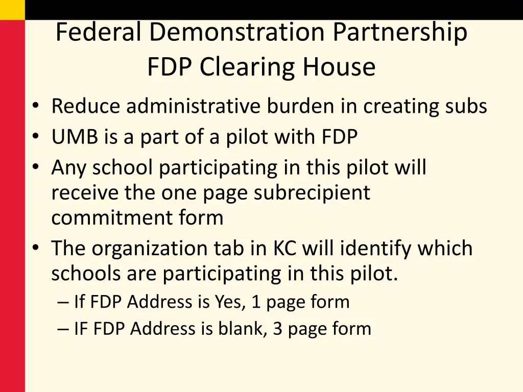 federal demonstration partnership fdp clearing