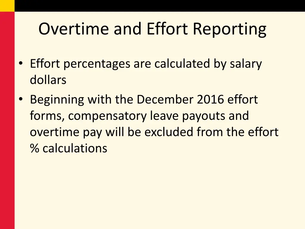 overtime and effort reporting