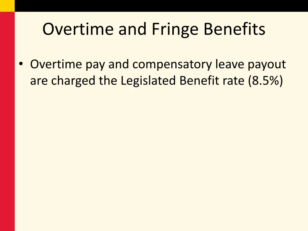overtime and fringe benefits