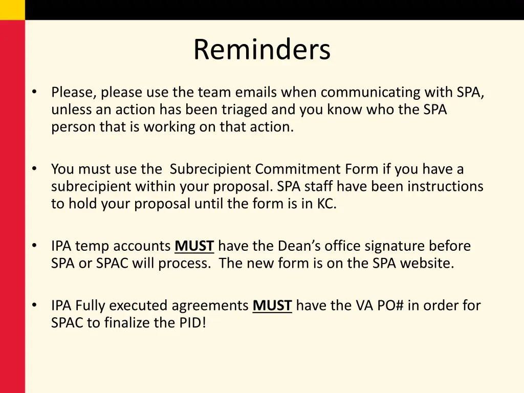 reminders 1