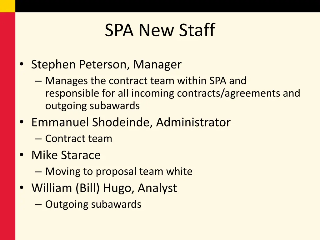 spa new staff