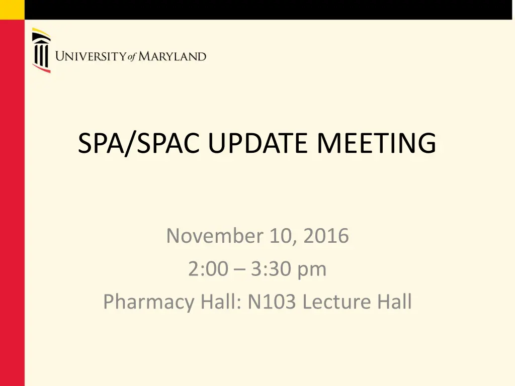 spa spac update meeting
