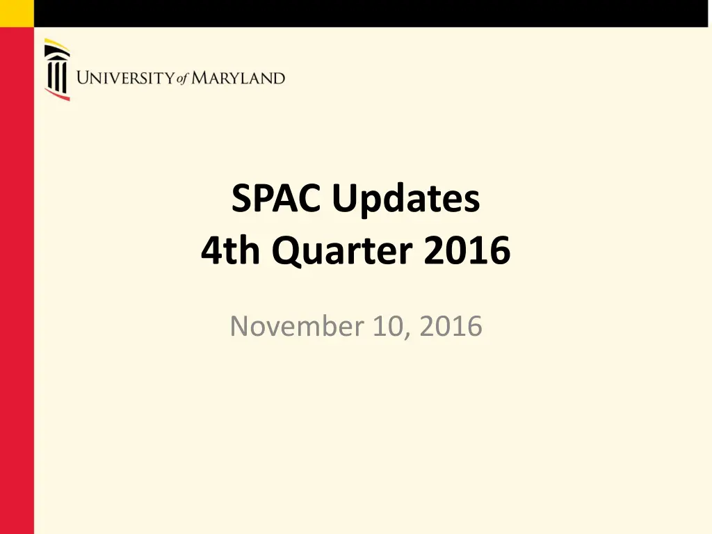 spac updates 4th quarter 2016