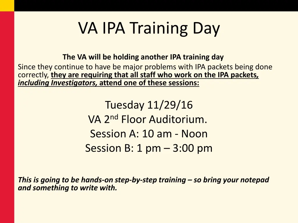 va ipa training day