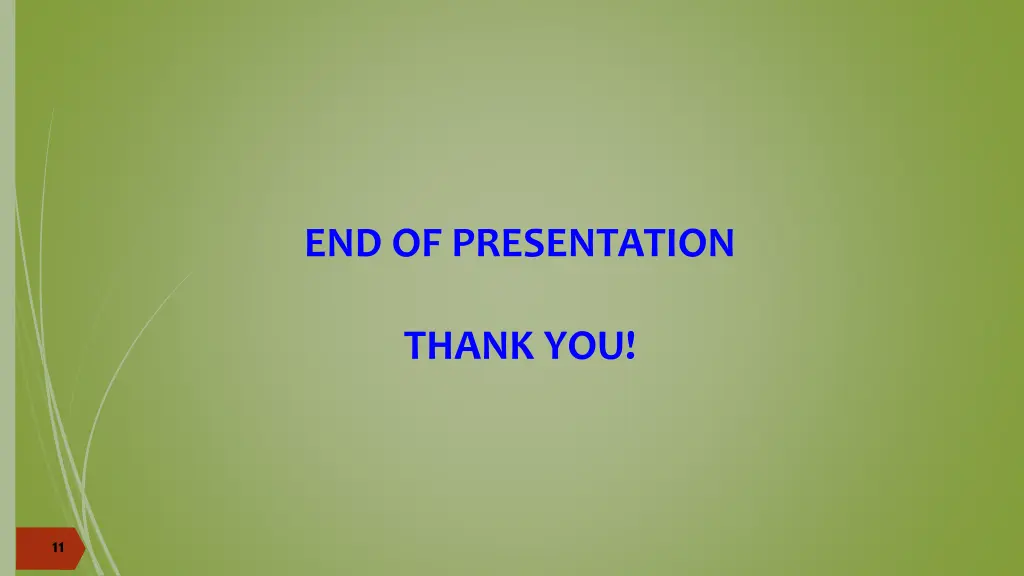 end of presentation