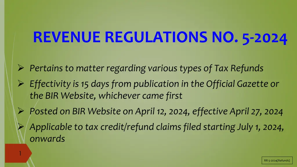 revenue regulations no 5 2024
