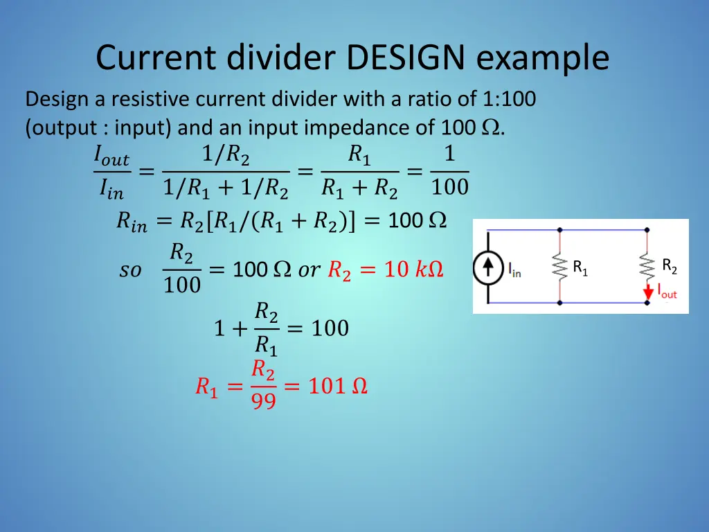 current divider design example design a resistive
