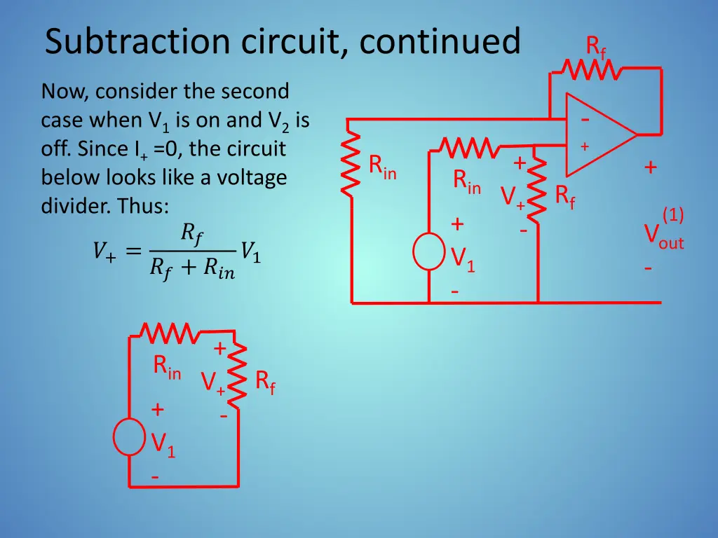 subtraction circuit continued