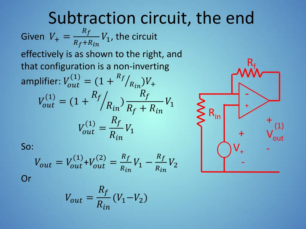 subtraction circuit the end given