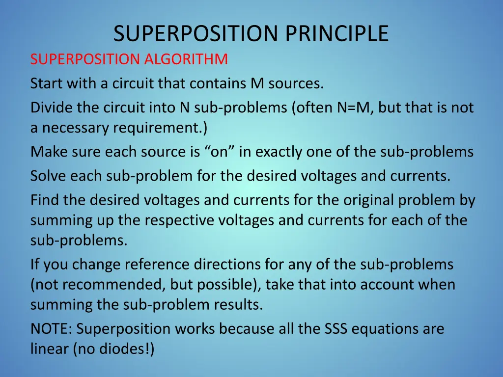 superposition principle superposition algorithm