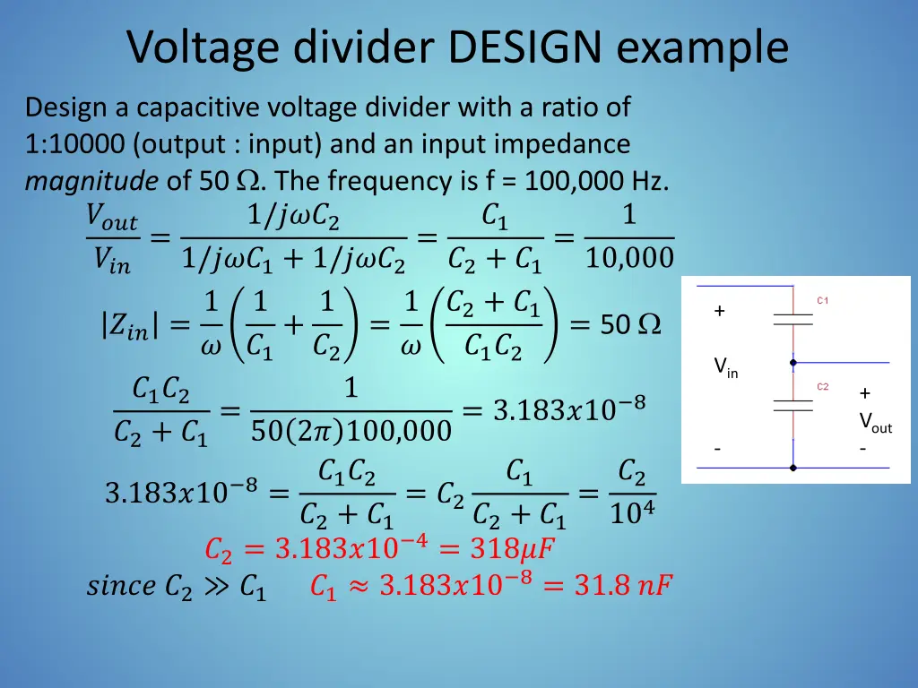 voltage divider design example 1