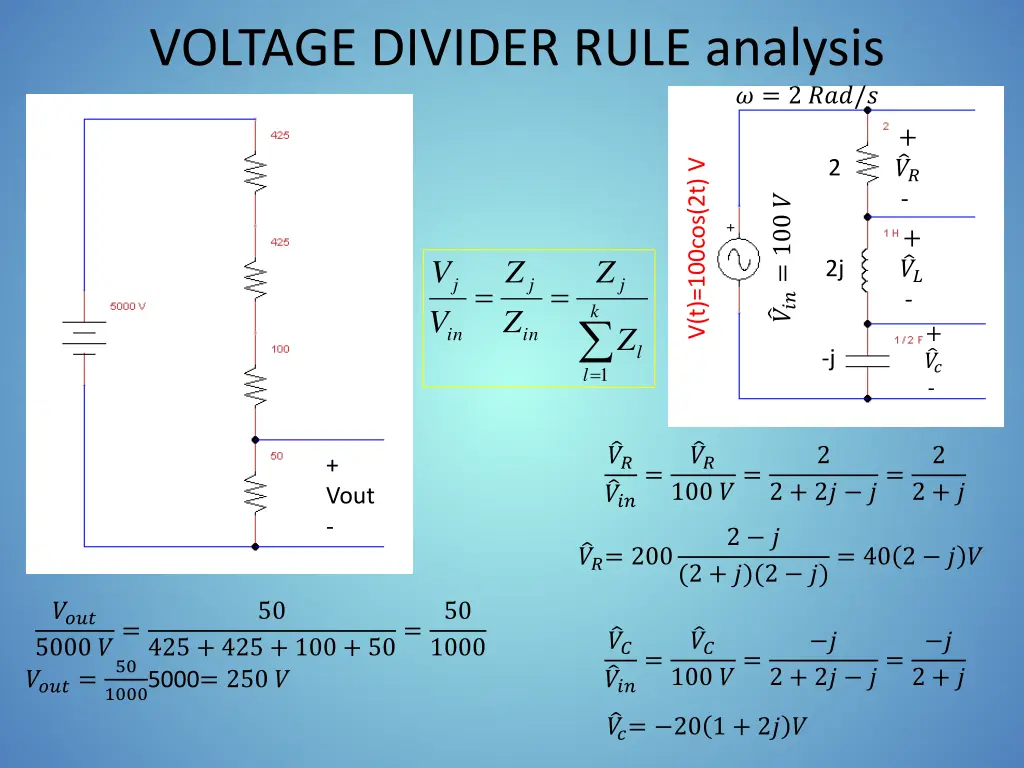 voltage divider rule analysis