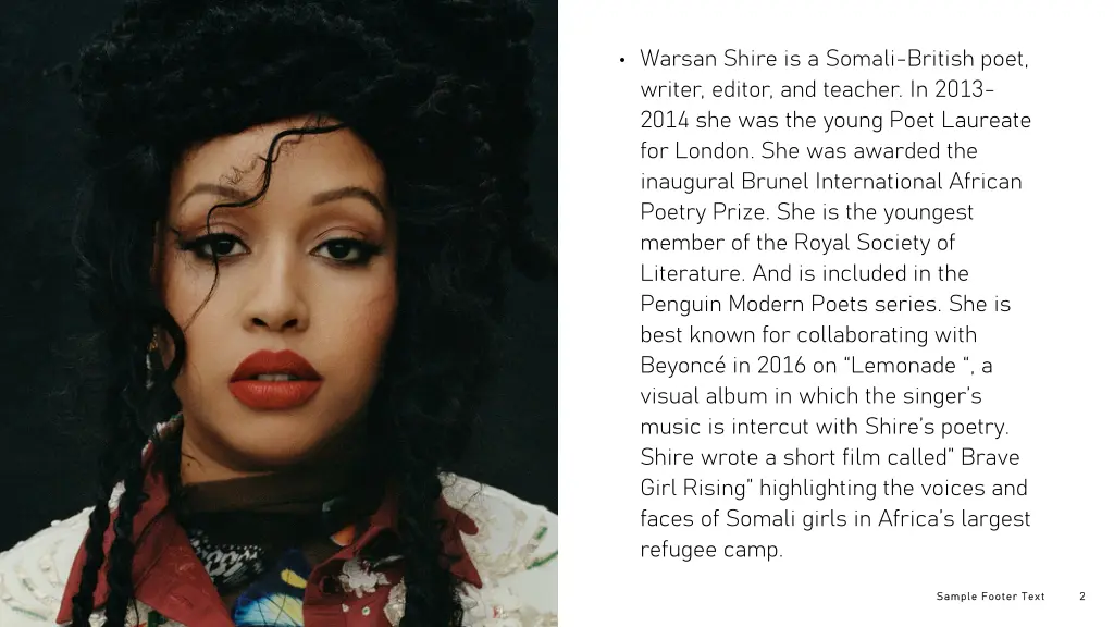 warsan shire is a somali british poet writer