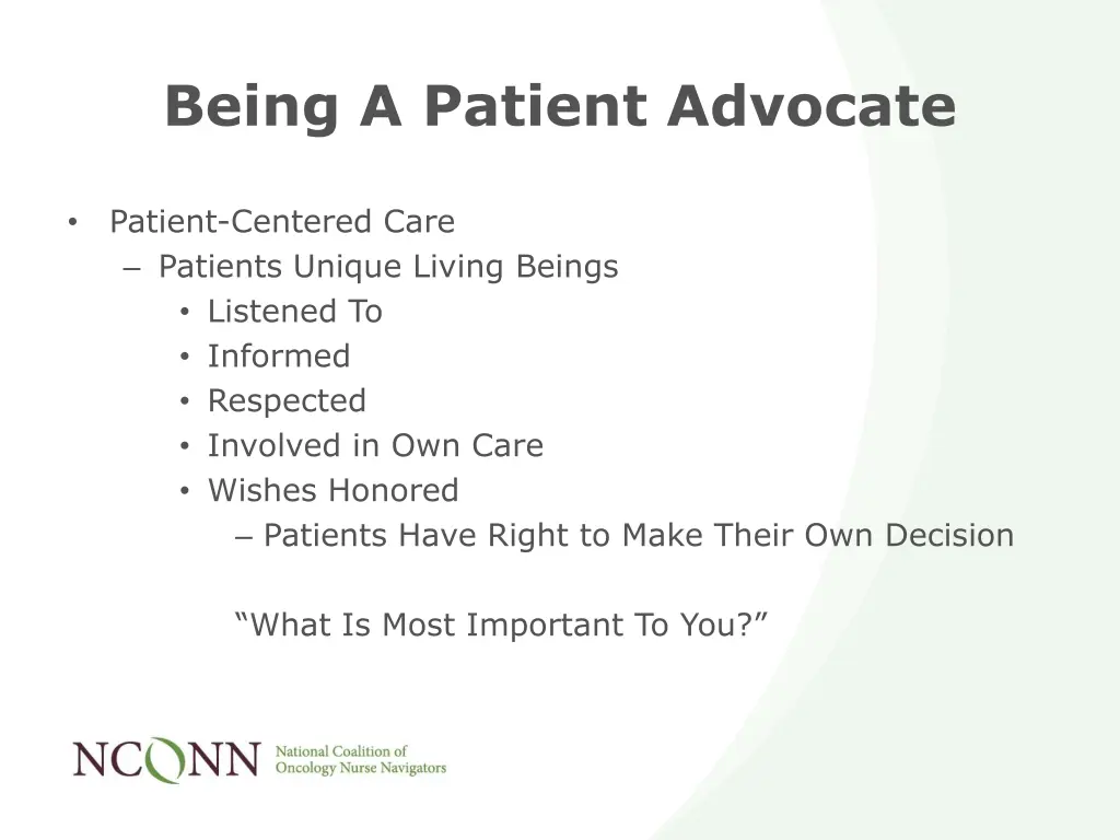 being a patient advocate