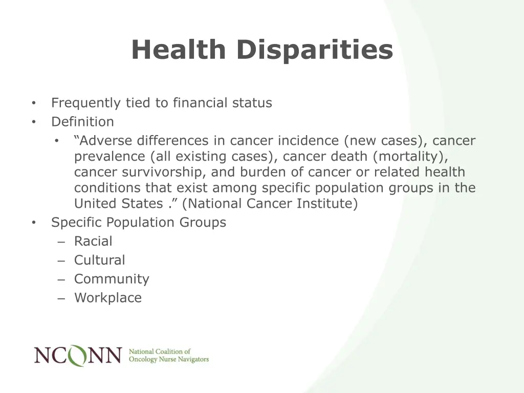 health disparities