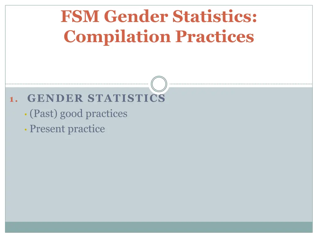 fsm gender statistics compilation practices