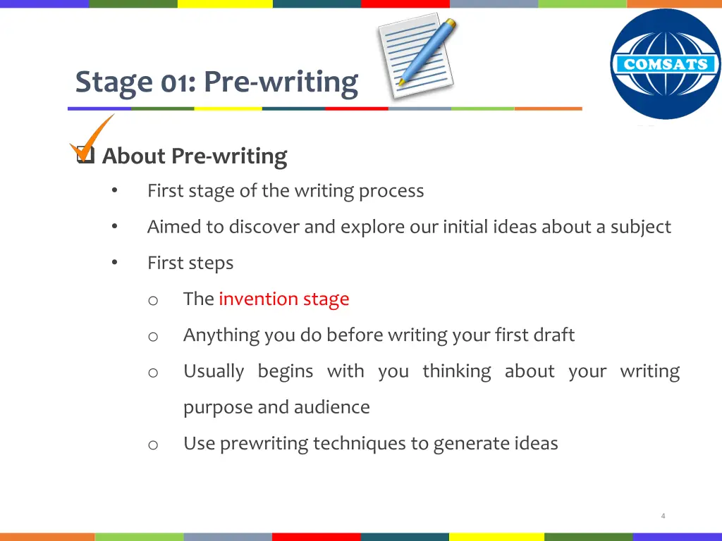 stage 01 pre writing