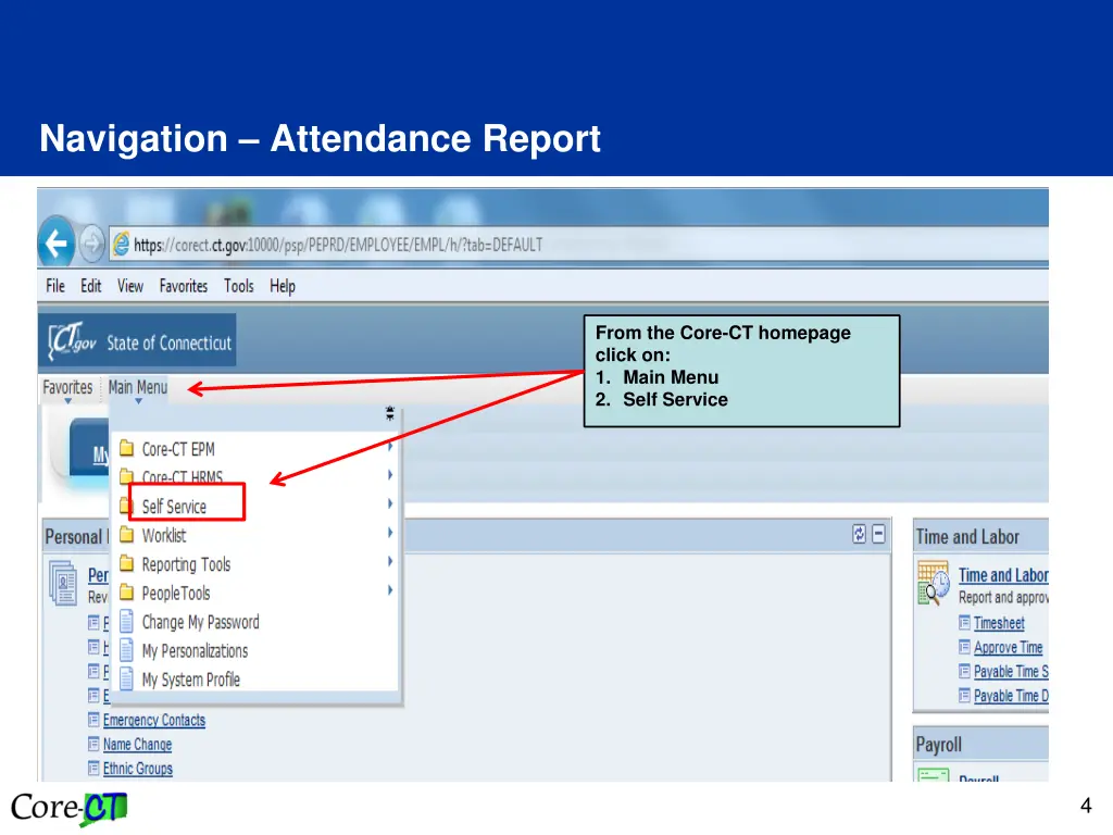navigation attendance report