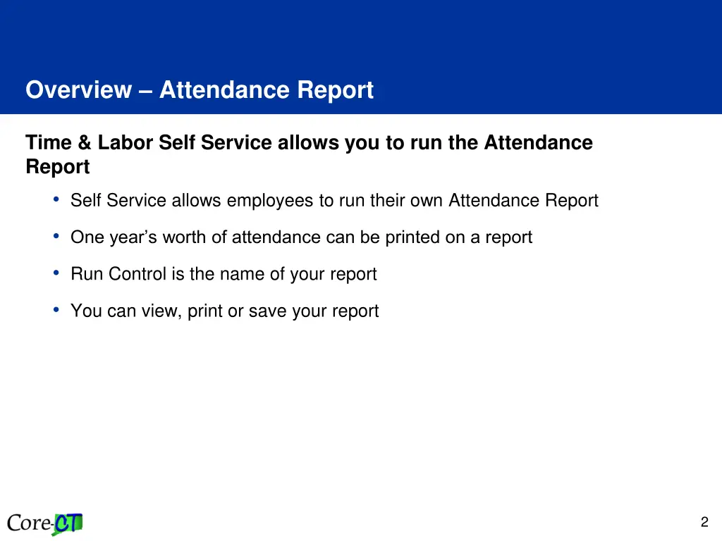 overview attendance report