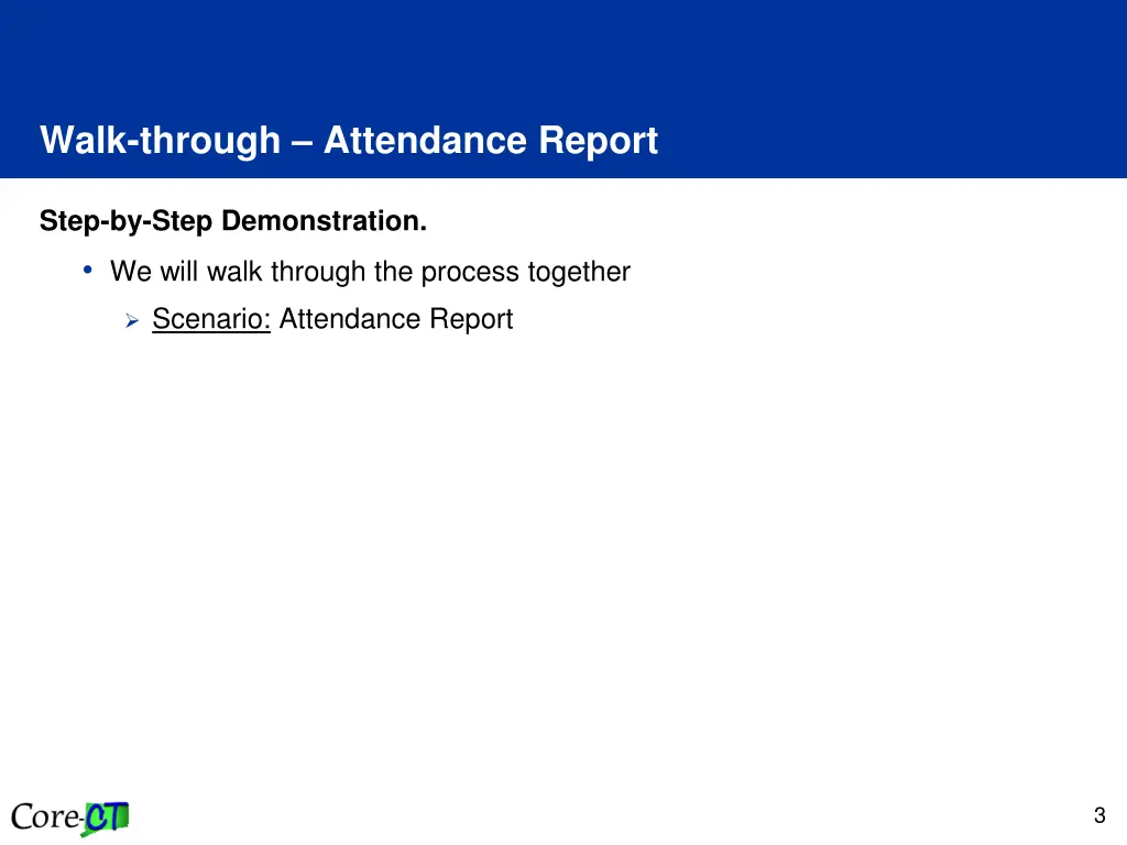 walk through attendance report