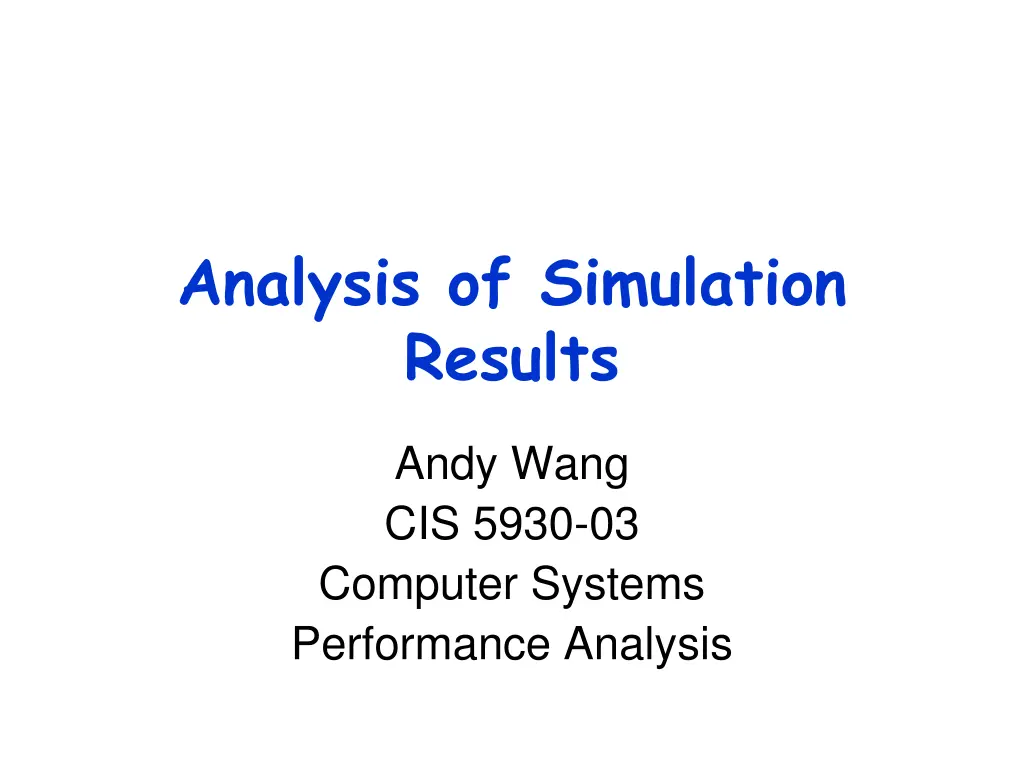 analysis of simulation results