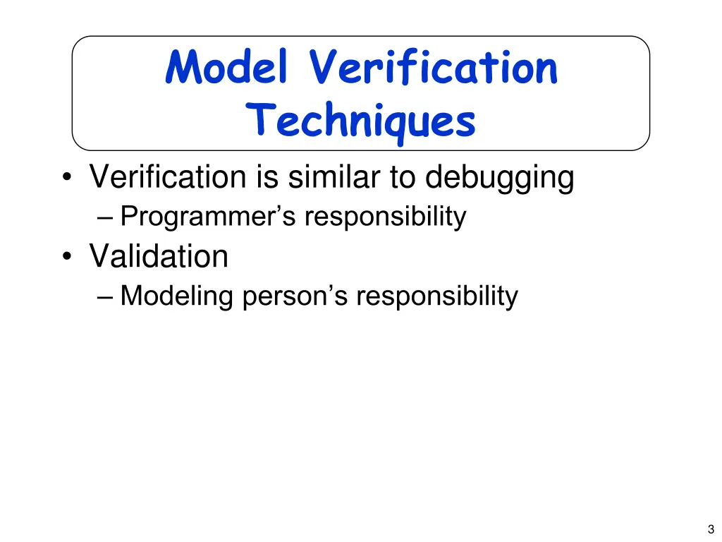 model verification techniques verification