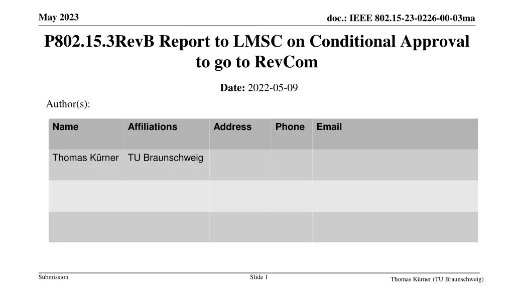 may 2023 p802 15 3revb report to lmsc