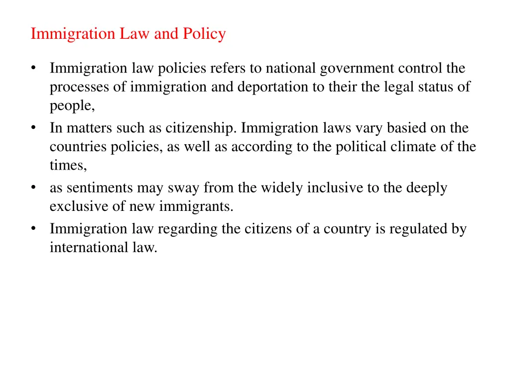 immigration law and policy