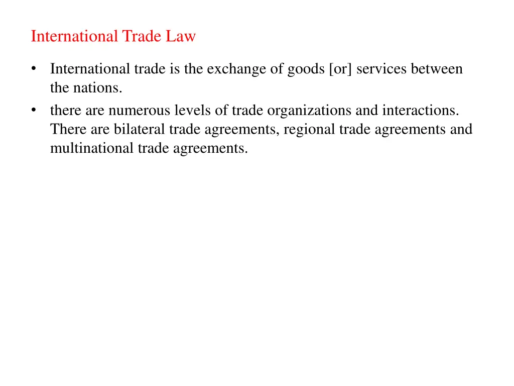 international trade law