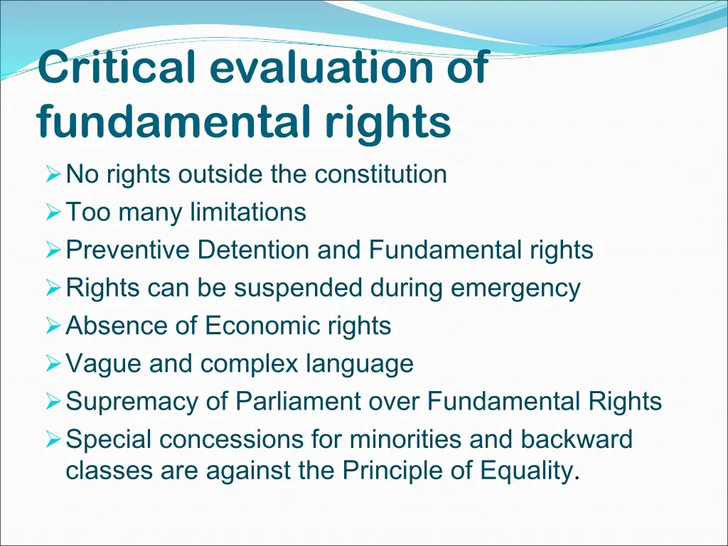 critical evaluation of fundamental rights 1