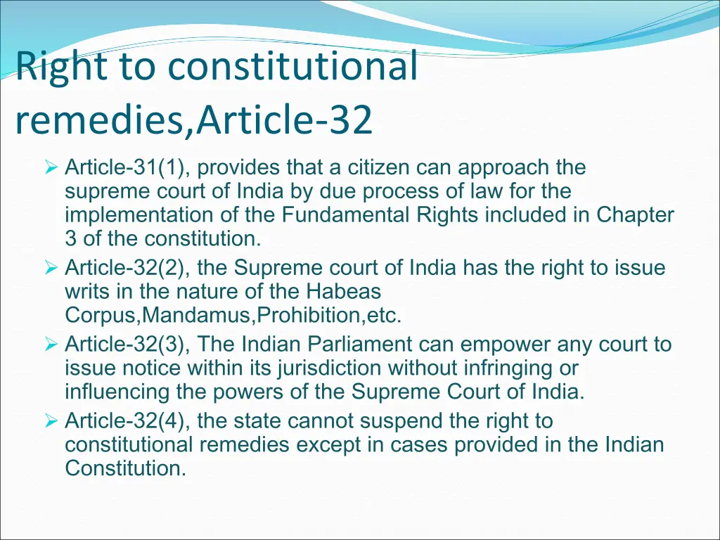 right to constitutional remedies article