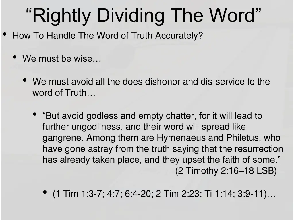 rightly dividing the word how to handle the word 10