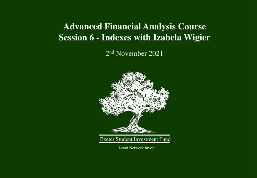 advanced financial analysis course session