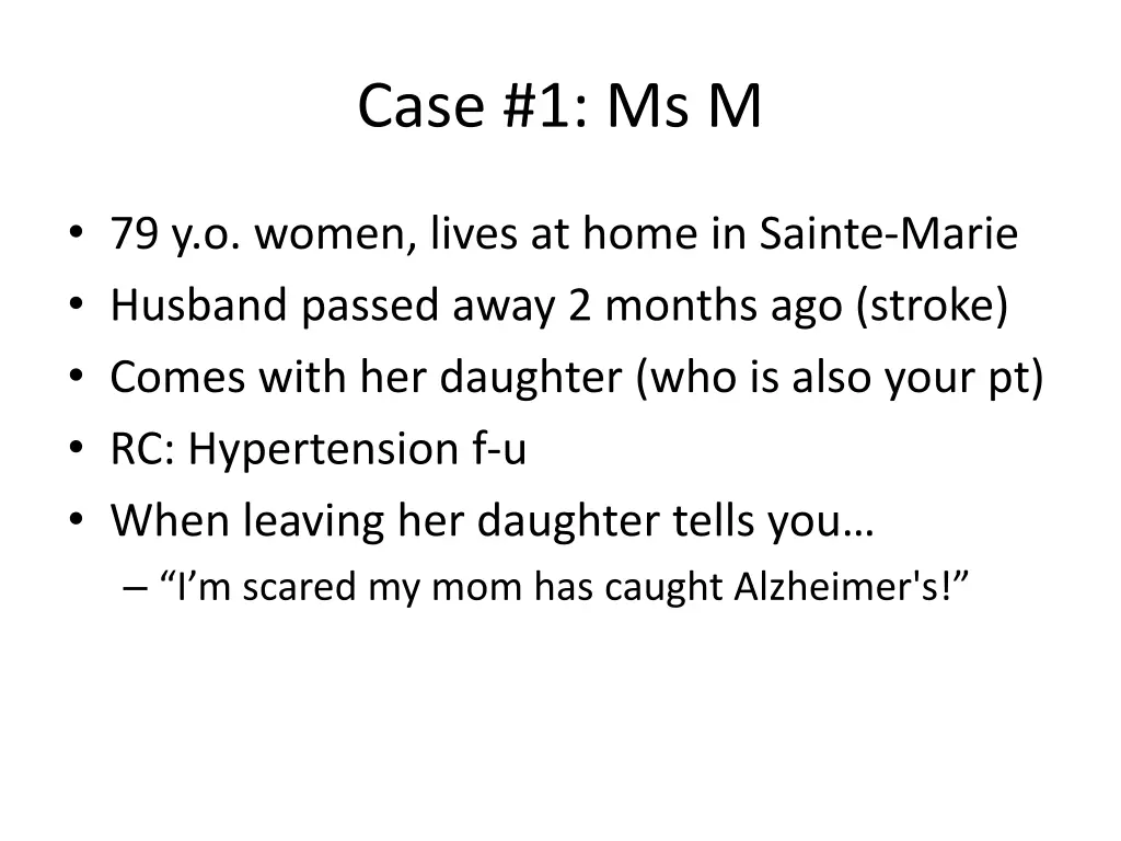 case 1 ms m