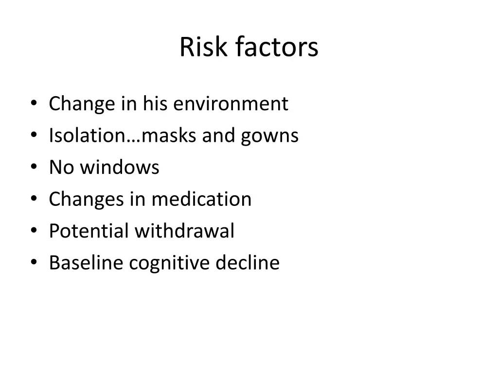 risk factors
