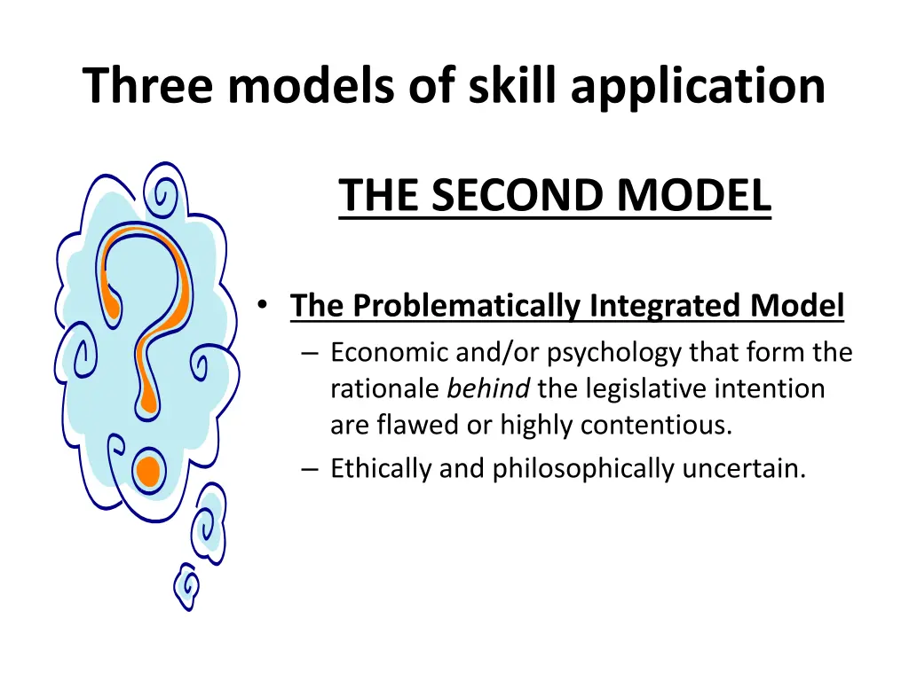 three models of skill application 1