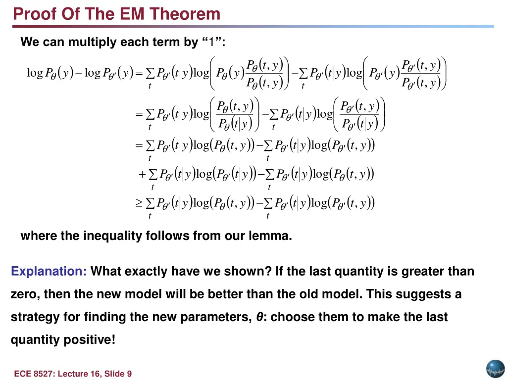 proof of the em theorem