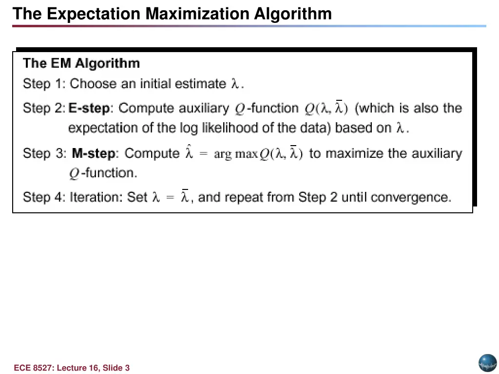 the expectation maximization algorithm