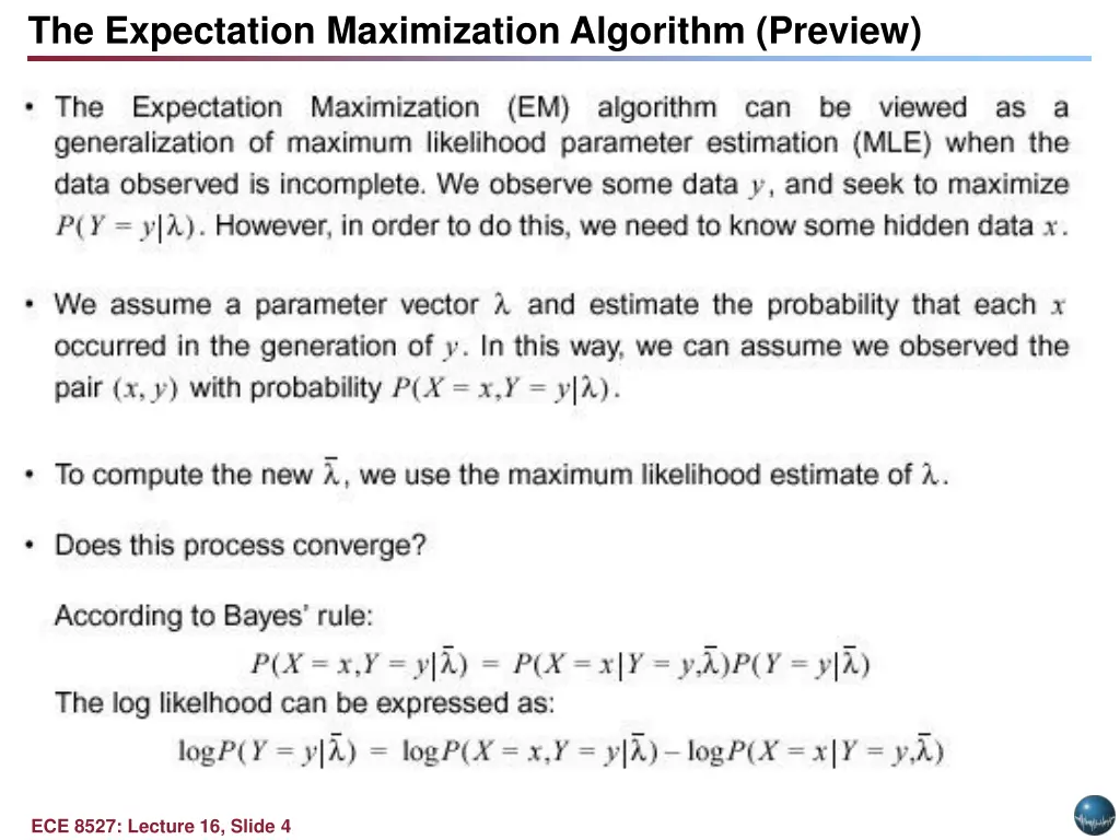 the expectation maximization algorithm preview