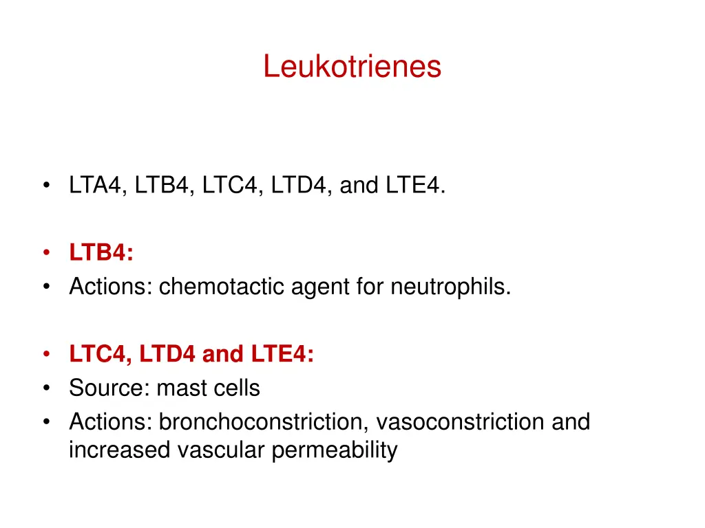 leukotrienes