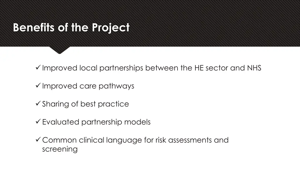 benefits of the project