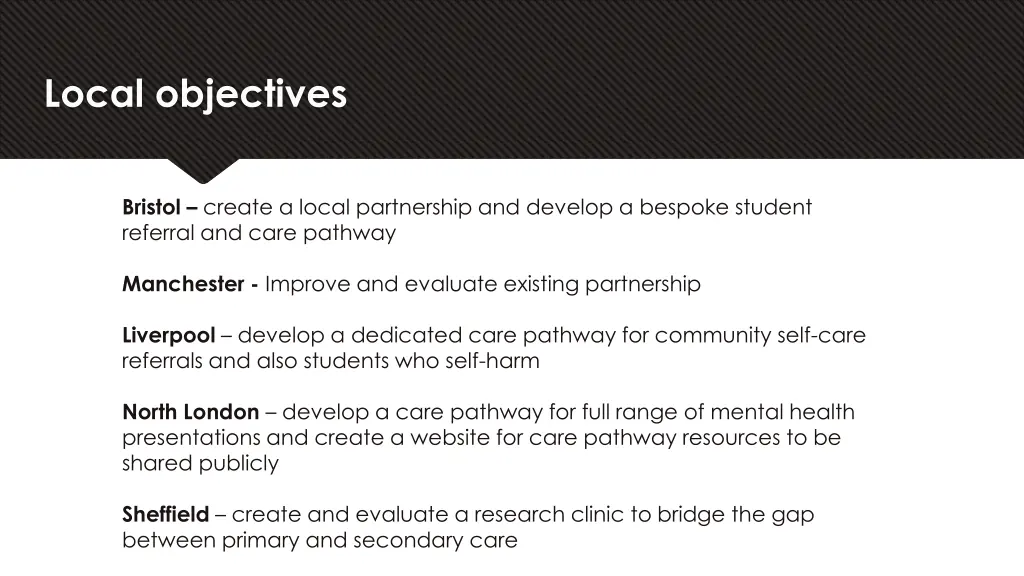 local objectives
