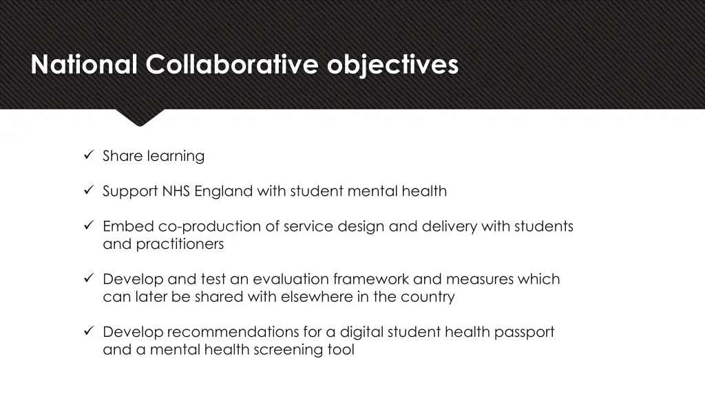 national collaborative objectives