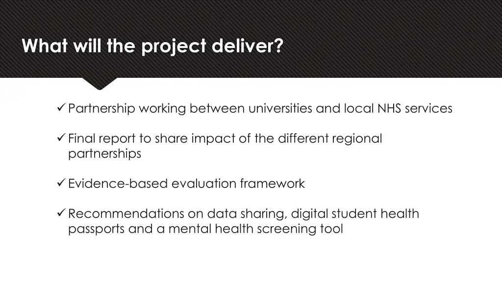 what will the project deliver
