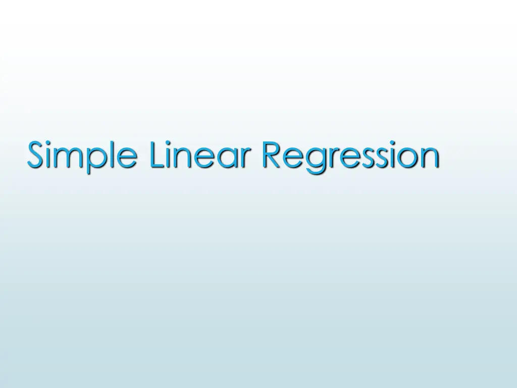 simple linear regression