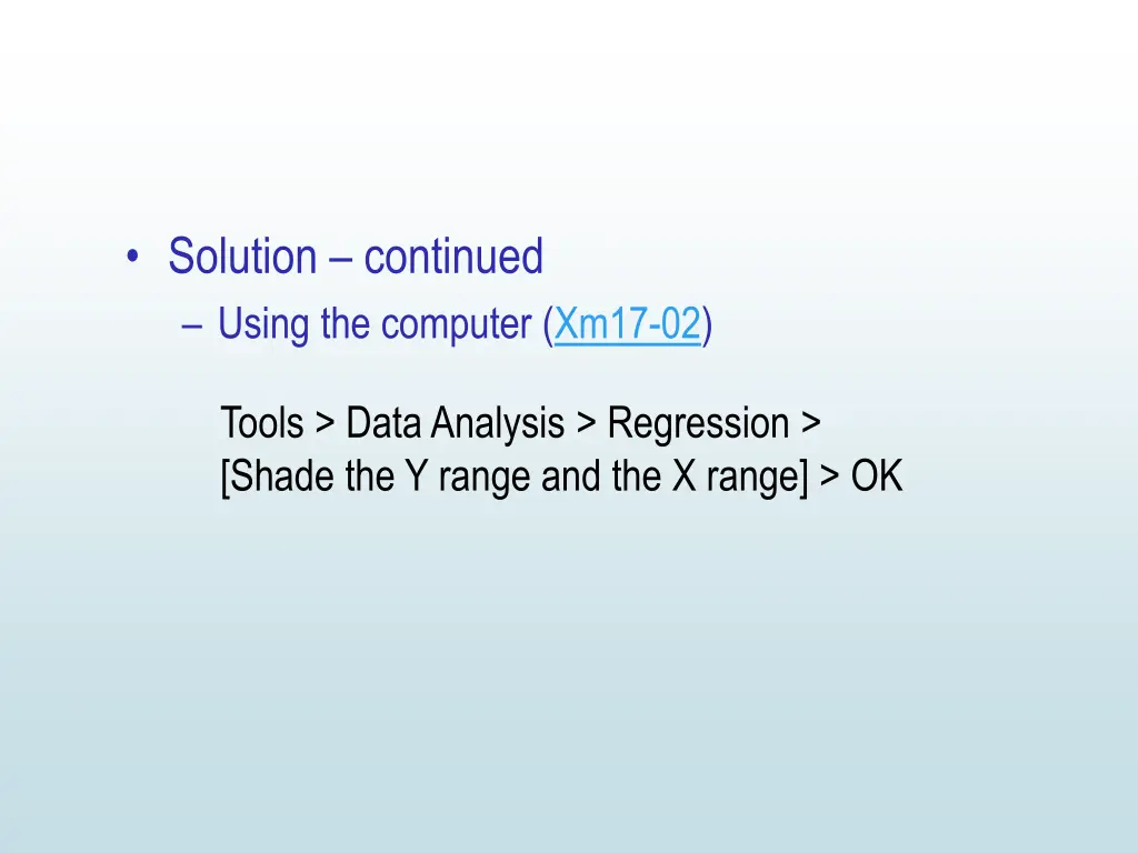 solution continued using the computer xm17 02