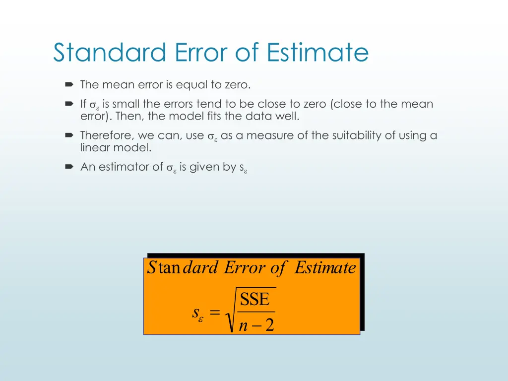 standard error of estimate