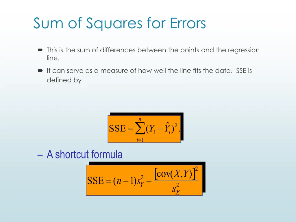 sum of squares for errors
