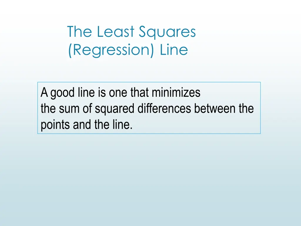 the least squares regression line