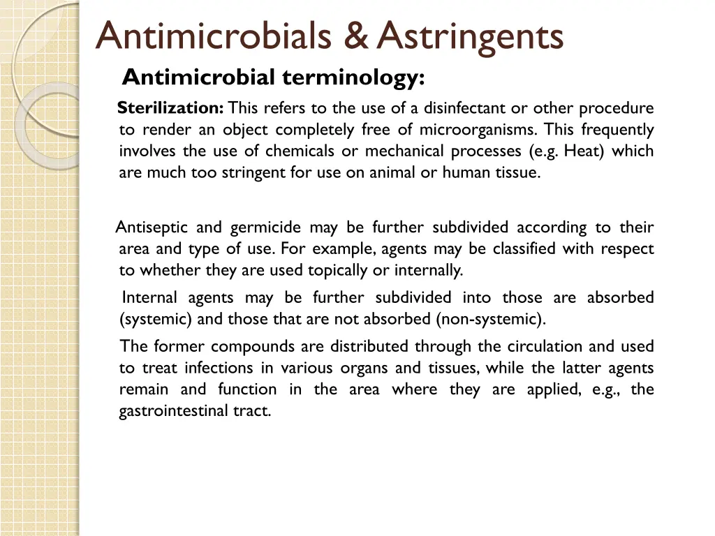 antimicrobials astringents antimicrobial